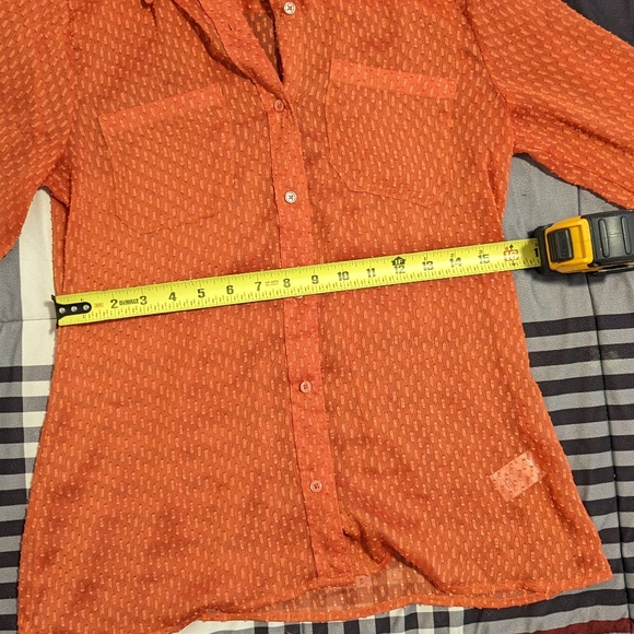 Sheer Orange Banana Republic Button Up Blouse - Picture 5 of 5
